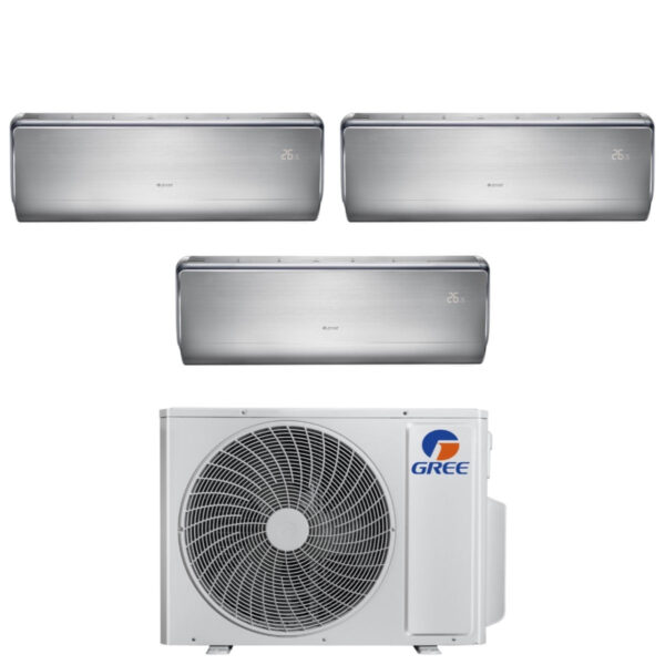 Groene proef split inverter airconditioner U-CROWN serie 12+12+12 met GWHD(24)NK6OO R-32 Geïntegreerde Wi-Fi 12000+12000+12000