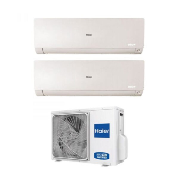 Haier Dual Split Inverter Airconditioner FLEXIS PLUS WIT 7+7 serie met 2U40S2SM1FA R-32 Geïntegreerde Wi-Fi Witte Kleur 7000+7000