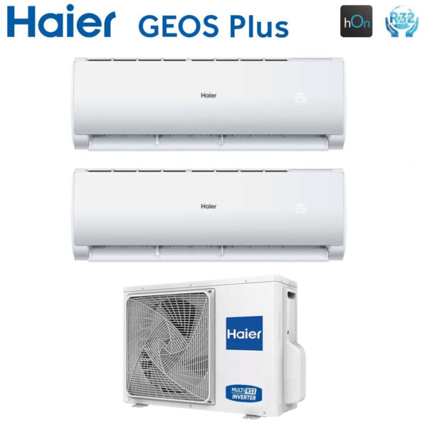 Airconditioner Haier Dual Split Inverter Serie GEOS PLUS 9+12 met 2U50MEFFRA R-32 Wi-Fi Geïntegreerd 9000+12000