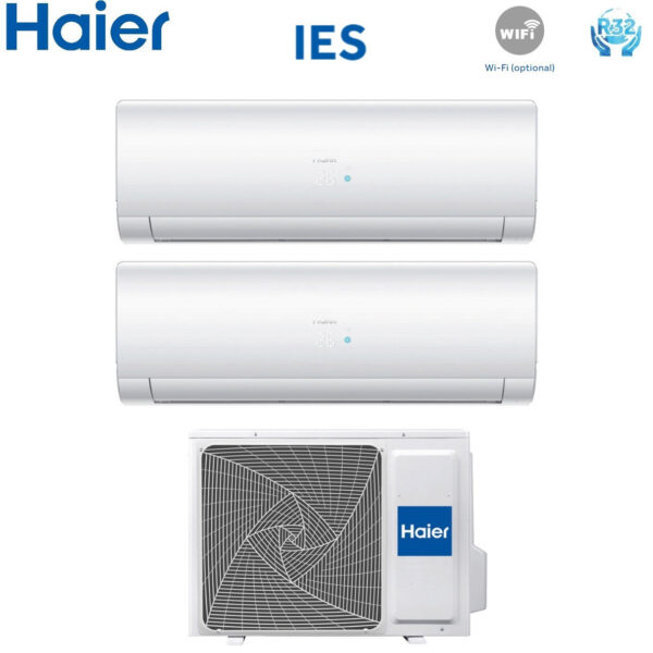 Haier Dual Split Inverter Airconditioner IES 7+12 Serie met 2U40S2SC1FA R-32 Wi-Fi Optioneel 7000+12000