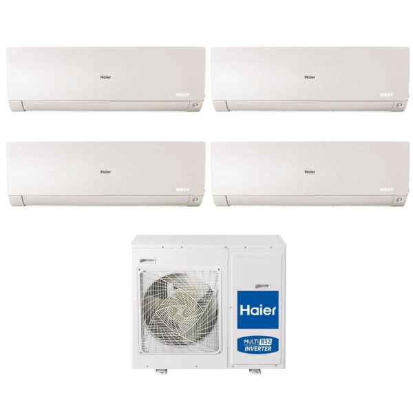 Haier Quadri Split Inverter Air Conditioner FLEXIS PLUS WHITE series 12+12+12+12 with 4U85S2SR3FA R-32 Integrated Wi-Fi White Color 12000+12000+12000+12000