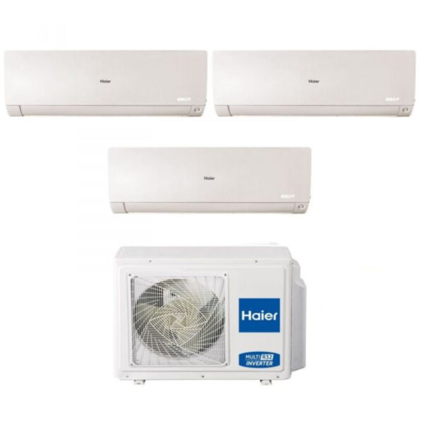 Haier Trial Split Inverter Airconditioner FLEXIS PLUS WIT serie 9+9+12 met 3U70S2SR3FA R-32 Geïntegreerde Wi-Fi Witte kleur 9000+9000+12000