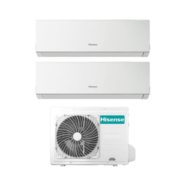 GELEGENHEDEN IN DE GEBIED Airconditioning Hisense Dual Split Inverter-serie NIEUWE COMFORT 9+12 met 2AMW42U4RGC R-32 Wi-Fi Optioneel 9000+12000