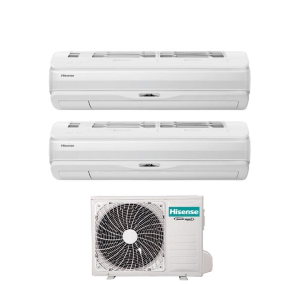Airconditioner Hisense Dual Split Inverter-serie SILENTIUM PRO 9+12 met 2AMW52U4RXC R-32 Wi-Fi geïntegreerd 9000+12000