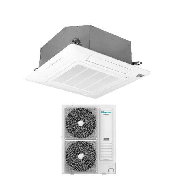Hisense Inverter Cassette Airconditioner TURBO-serie 36000 Btu AUC105UR4RKC8 + AUW105U6RN8 R-32 Optionele Wi-Fi-klasse A++/A+ met afstandsbediening en paneel inbegrepen