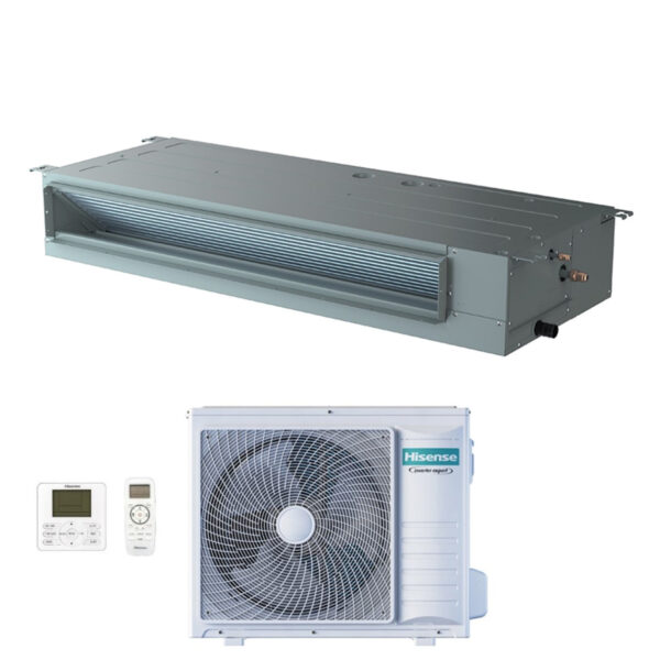Air Conditioner Hisense Inverter Canalizable 18000 Btu ADT52UX4RCL4 + AUW52U4RS7 R-32 Wi-Fi Optional A++/A+ with Telecom and Series Cable Control