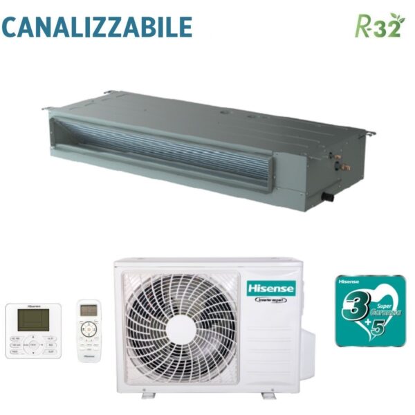 Hisense Ducted Inverter Air Conditioning 36000 Btu AUD105UX4SHH3 + AUW105U4RA4 R-32 with Standard and Wired Remote Control