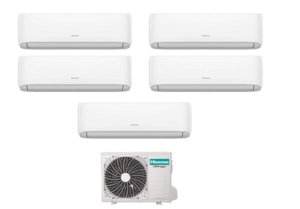 Hisense Penta Split Inverter Airconditioner Hi COMFORT Serie 9+9+9+9+9 met 5AMW125U4RTA R-32 geïntegreerde Wi-Fi 9000+9000+9000+9000