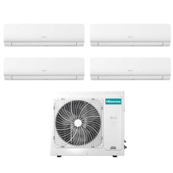 Airconditioner Hisense Quaders Split Inverter-serie NEW ENERGY 7+7+7+12 met 4AMW105U4RAA R-32 Wi-Fi Geïntegreerd 7000+7000+12000 - Nieuws