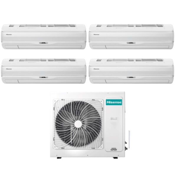 Hisense airconditioner split-inverterpanelen SILENTIUM PRO 12+12+12+12+12-serie met 4AMW105U4RAA R-32 geïntegreerde Wi-Fi 12000+12000+12000 - Nieuw