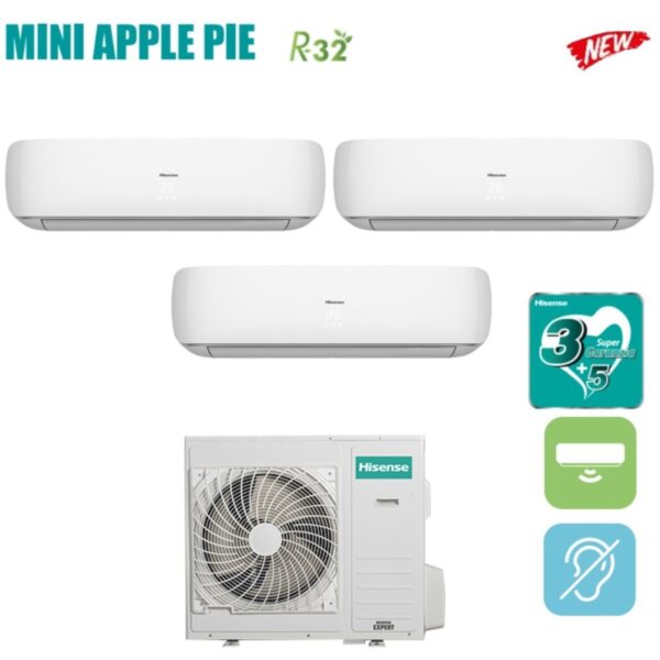 Airconditioner Hisense Trial Split Inverter Serie MINI APPLE PIE 9+9+12 met 3AMW72U4RFA R-32 Wi-Fi Optioneel 9000+9000+12000 - Nieuw