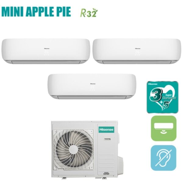 Hisense Trial Split Inverter Airconditioning MINI APPLE PIE 9+9+18 serie met 4AMW81U4RAA R-32 Wi-Fi Optioneel 9000+9000+18000