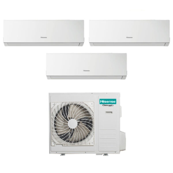 Hisense Trial Split Inverter Airconditioning NIEUWE COMFORT Serie 7+7+18 met 4AMW81U4RAA R-32 Wi-Fi Optioneel 7000+7000+18000 - Nieuw
