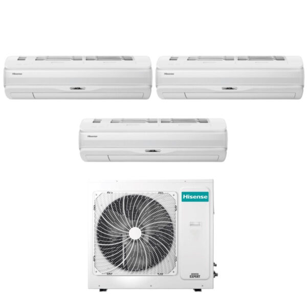 Hisense Trial Split Inverter Airconditioning SILENTIUM PRO 9+9+9 serie met 3AMW72U4RJC R-32 Geïntegreerde Wi-Fi 9000+9000
