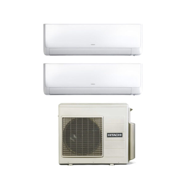 Hitachi Dual Split Inverter Air Conditioner Performance Series 9+9 with RAM-40NP2E R-32 Wi-Fi Optional 9000+9000 - New