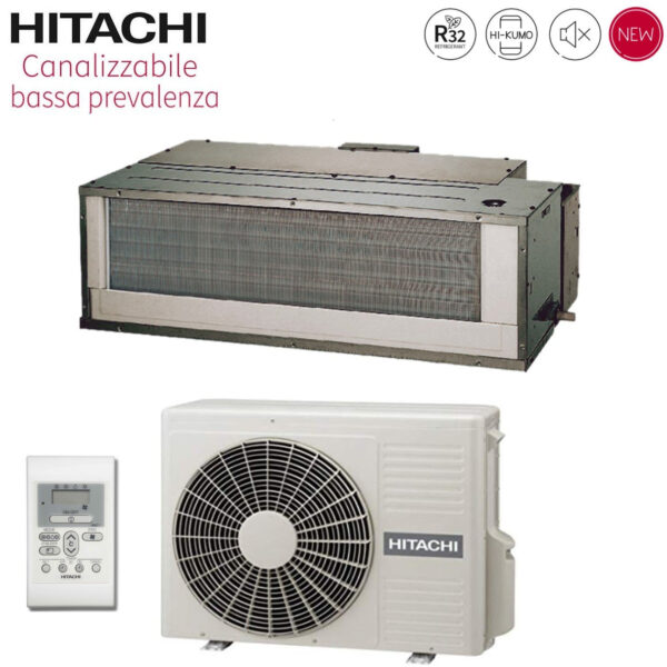 Hitachi Ducted Inverter Air Conditioning Low Pressure 12000 Btu RAD-35RPE R-32 Wi-Fi Optional with Wall Control - New
