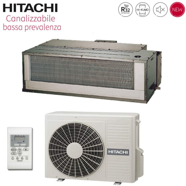 Hitachi Ducted Inverter Air Conditioning Low Pressure 18000 Btu RAD-50RPE R-32 Wi-Fi Optional with Wall Control - New