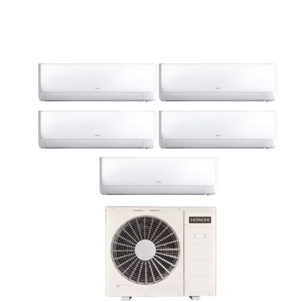 Hitachi Penta Split Inverter Airconditioner Performance Series 9+9+9+12+12 met RAM-110NP5E R-32 Wi-Fi Optioneel 9000+9000+12000+12000 - Nieuw