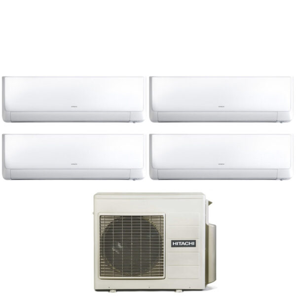 Hitachi Quadri Split Inverter Air Conditioning Performance Series 7+7+7+18 with RAM-70NP4E R-32 Wi-Fi Optional 7000+7000+18000 - New