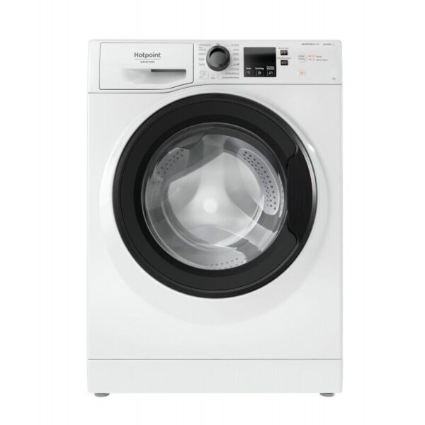 Wasmachine A Frontlader Hotpoint Active 40 7 kg NF725WK IT-klasse B (A85xL59,5xP54) 1200-draaibare inverter-stoomfunctie