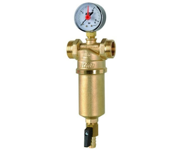 Icma Self-Cleaning Filter With Drain Tap And Glass 16 Bar 40°C Model F 1/2'' M 3/4'' Code FA1/2
