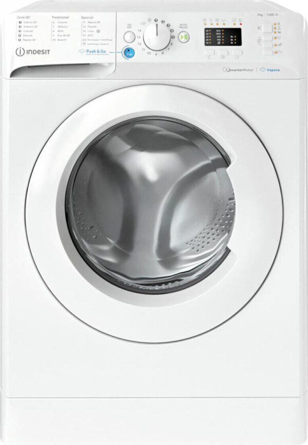 Wasmachine Indesit Frontlader BWSA 7125X WV IT Slim 7 kg Klasse B (A85xL59,5xP43,5) 1200 Turn Inverter Stoomfunctie