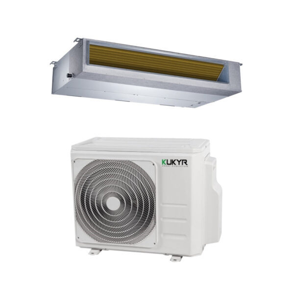 Kukyr Ducted Air Conditioner Ductable Inverter 12000 Btu R-32 Wi-Fi Optional with Infrared Remote Control Included