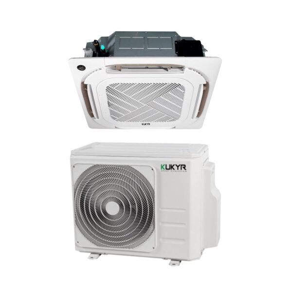 Kukyr Airconditioner Cassette 90x90 Omvormer 24000 Btu R-32 Wi-Fi Optioneel met afstandsbediening en rooster inbegrepen Kukyr Light Commercial Wi-Fi Kit