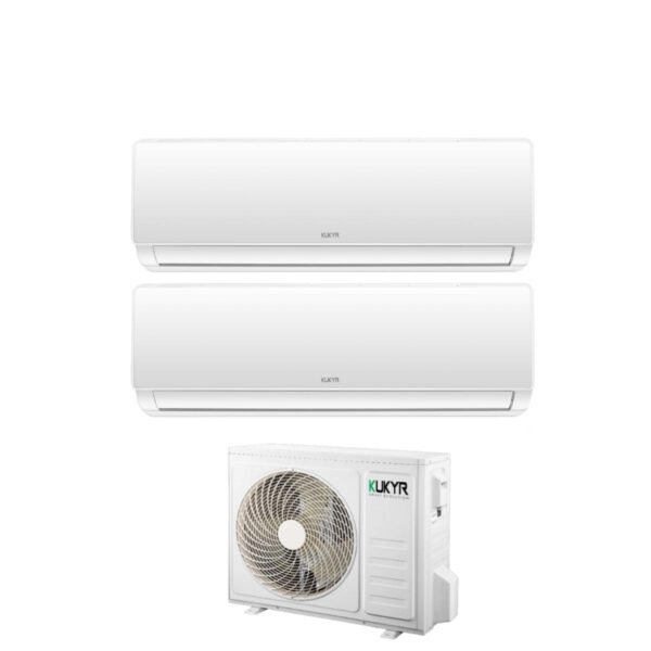 Kukyr Dual Split Inverter Airconditioner SUN 9+12 serie met MULTI14-OUT R-32 9000+12000 - Nieuw