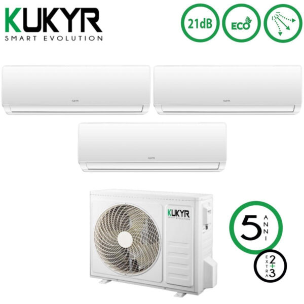 Kukyr Trial Split Inverter Airconditioner SUN 9+9+9 serie met MULTI27-OUT R-32 9000+9000+9000 - Nieuw