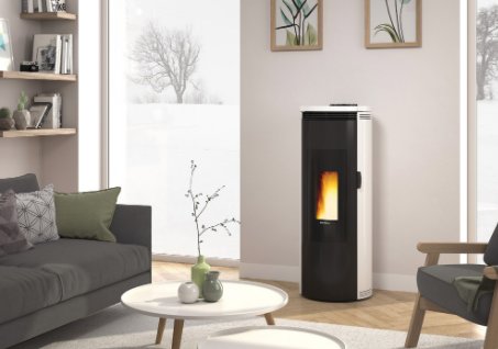 Pellet Bed La Nordica Extraflame Hermetic Round Model AMIKA 2.5-8,0 kW Different Colors Available