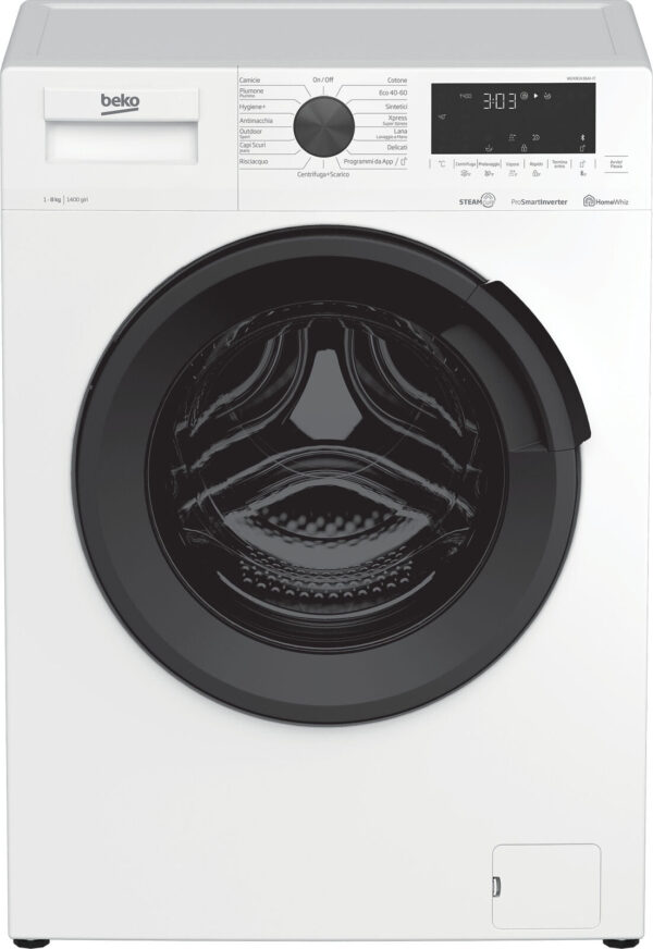 Beko 8 kg wasmachine met voorlader WUX81436AI-IT (A+++ vóór 2021) klasse C (A85xP55xL60) 1400 stoomsnelheid SteamCure