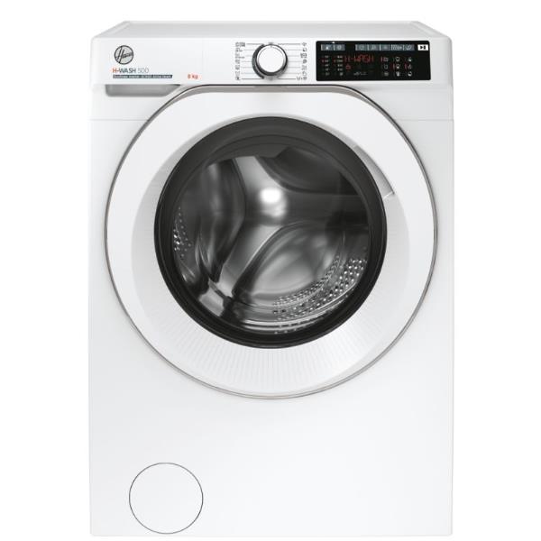 Hoover HW 48AMC/1-S Wasmachine met voorlader, 8 kg, klasse A (A85xL60xP53), 1400 RPM Power Care-systeem, Eco-Power-motor, reinigingscyclus