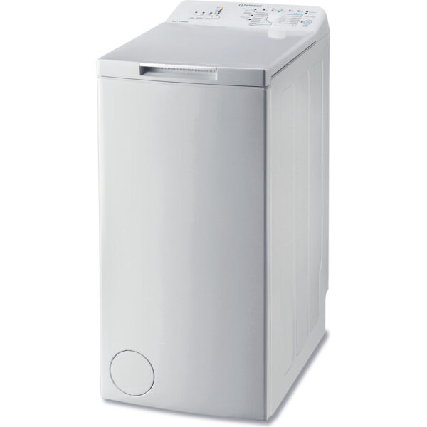 Slanke wasmachine met bovenlader, 5 kg, Indesit BTW L50300 IT/N, 1000 toeren, klasse D (A90xL40xP60), Turn&Go extra wasoptie, LED-display BTWL50300IT/N