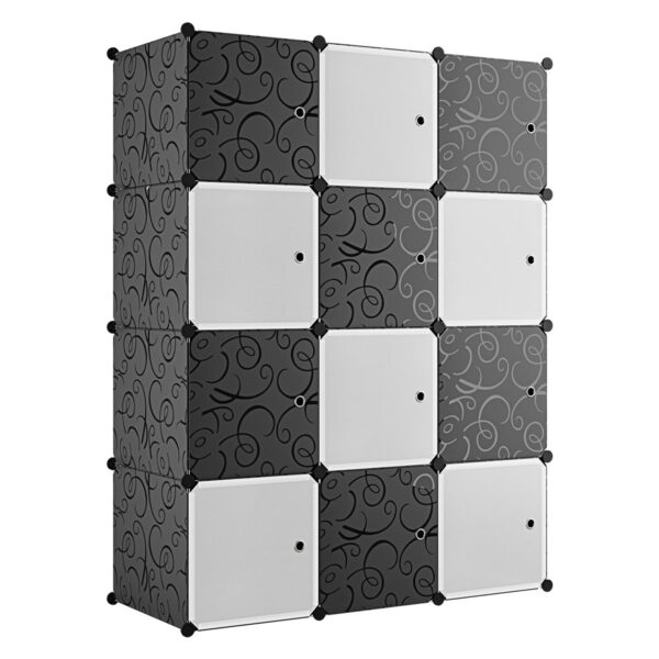 Garderobekast 12 modules in kunststof kleur wit en zwart EAN 8024299800778