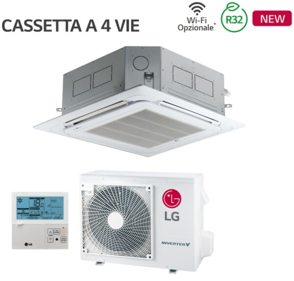 LG Cassette Airconditioner 4-weg inverter 18000 Btu CT18F R-32 Wi-Fi optioneel met bekabelde bediening en paneel inbegrepen - Nieuw
