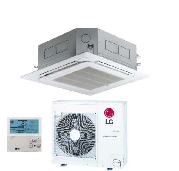 LG Cassette Airconditioner 4-weg inverter 30000 Btu UT30F R-32 Wi-Fi optioneel met bekabelde bediening en paneel inbegrepen - Nieuw