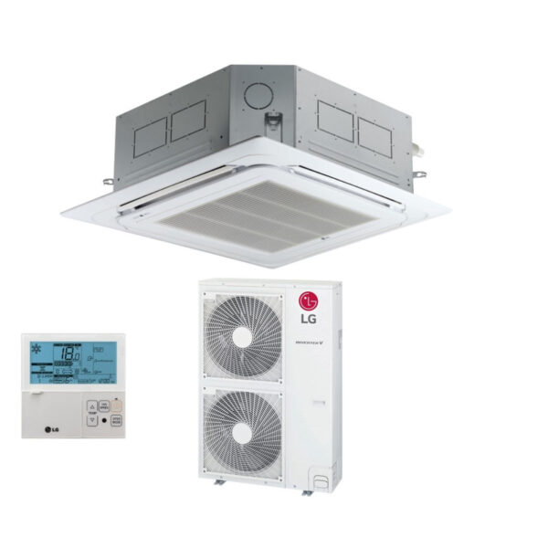 LG Cassette Airconditioner 4-weg inverter 42000 Btu UT42F R-32 Wi-Fi optioneel met bekabelde bediening en paneel inbegrepen - Nieuw