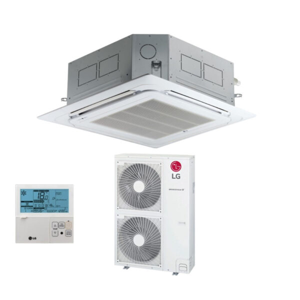 LG Cassette Airconditioner 4-weg inverter 48000 Btu UT48F R-32 Wi-Fi optioneel met bekabelde bediening en paneel inbegrepen - Nieuw