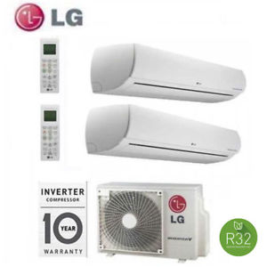 LG DUAL SPLIT INVERTER AIR CONDITIONER FREE 12+12 series with MU2R19 UL0 R-32 12000+12000