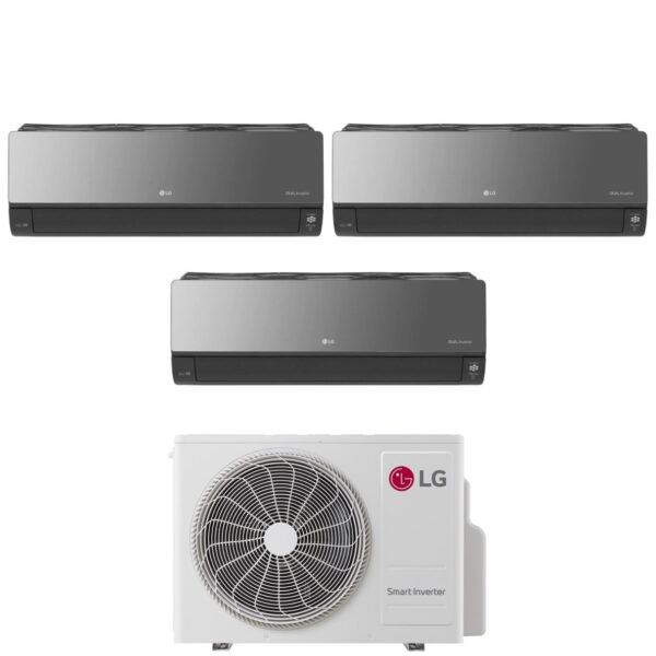 Air Conditioner LG Trial Split Inverter Series ARTCOOL UV NANO MIRROR 9+9+12 with MU3R21 R-32 Wi-Fi Integrated 9000+9000+12000