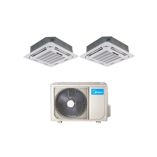 MIDEA Dual Split Airconditioner 4-weg Cassette R-32 9000+9000 met M20-18FN8-Q - NIEUW 9+9