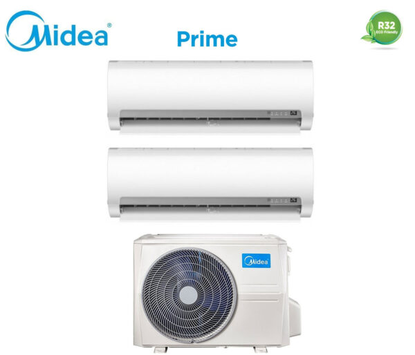 Midea Dual Split Inverter Airconditioner PRIME 9+12 serie met M2OD-18HFN8-Q R-32 9000+12000