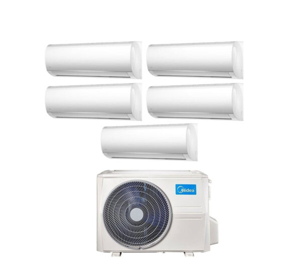 Airconditioner Midea Penta Split Inverter Serie RECHTS 9+12+12+12+12 met M5O-42FN8-Q R-32 Wi-Fi Optioneel 9000+12000+12000+12000+12000