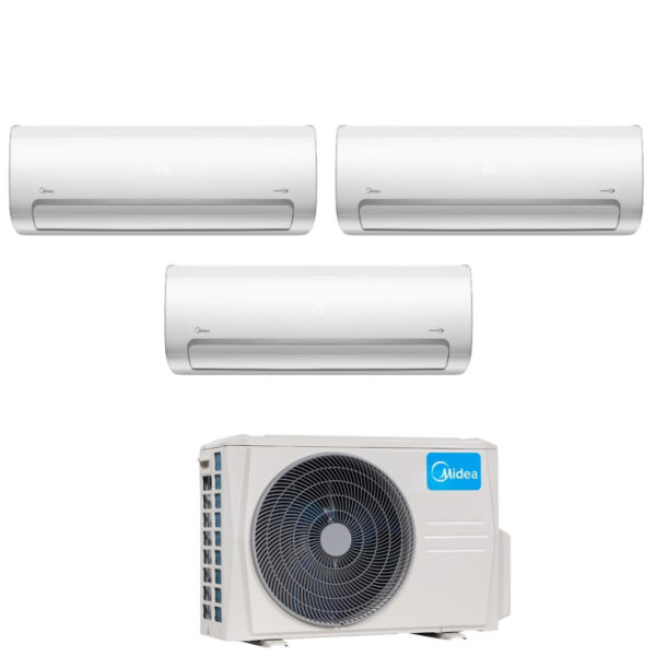 MIDEA PROEF SPLIT INVERTER AIRCONDITIONER MISSION PRO 9+12+12 serie met M3O-27NF8 R-32 Wi-Fi OPTIONEEL 9000+12000+12000