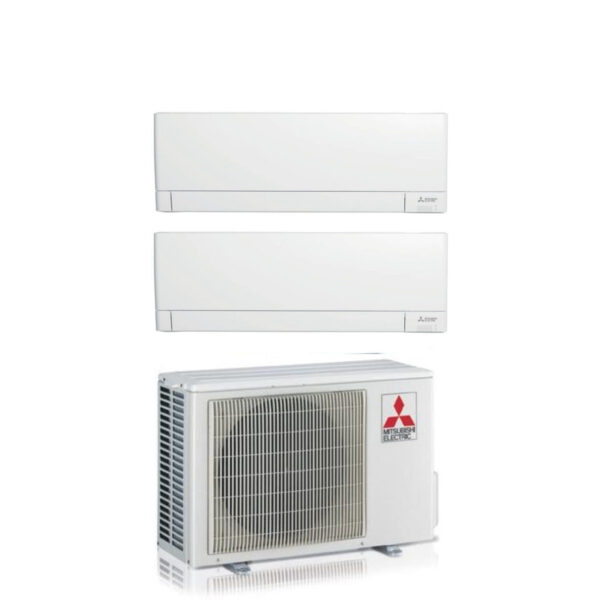 GELEGENHEDEN IN DE GEBIED Airconditioning Mitsubishi Electric Dual Split Inverter Line Plus serie MSZ-AY 9+12 met MXZ-2F42VF R-32 Wi-Fi Geïntegreerd 9000+12000