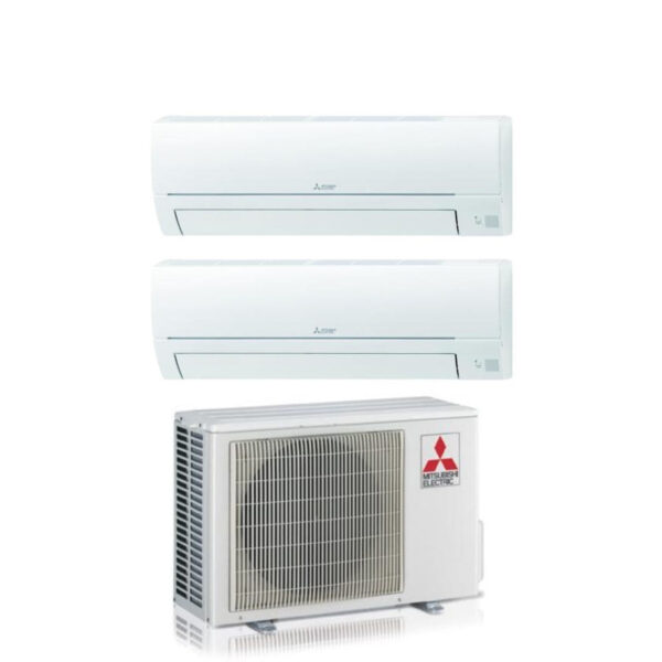 GELEGENHEDEN IN DE GEBIED Airconditioning Mitsubishi Electric Dual Split Inverter Serie SMART MSZ-HR 12+12 met MXZ-2HA50VF R-32 Wi-Fi Optioneel 12000+12000