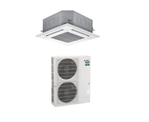 Mitsubishi Electric Airconditioner 4-weg cassette 48000 Btu PLA-ZM140EA + PUZ-M140VKA Enkele fase R-32 Wi-Fi optioneel met rooster inbegrepen Compleet met bediening