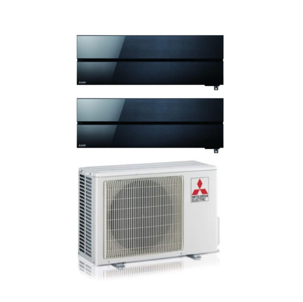 Air conditioner Mitsubishi Electric Dual Split Inverter Series Kirigamine Style MSZ-LN 9+9 with MXZ-2F33VF Onyx Black R-32 Wi-Fi Integrated Color Black 9000+9000
