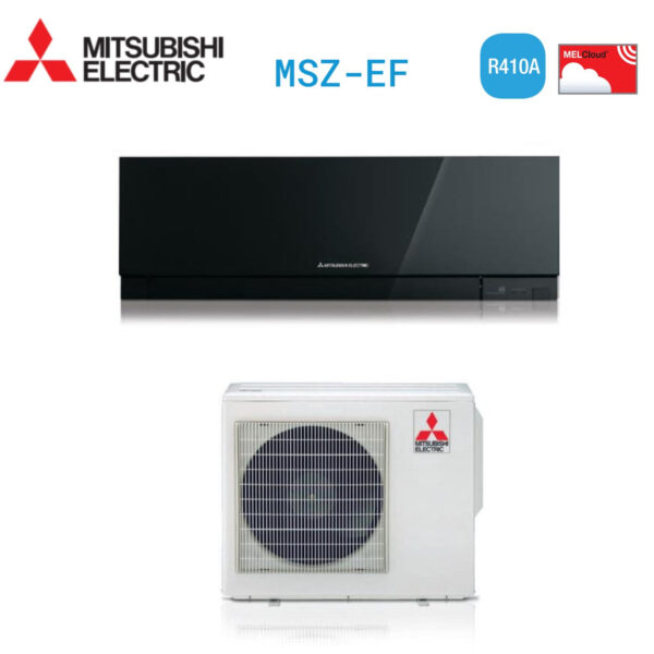 AIRCONDITIONER MITSUBISHI ELEKTRISCHE OMVORMER KIRIGAMINE ZEN-serie 15000 BTU MSZ-EF42VE3B ZWART R-410 klasse A+++ ZWART